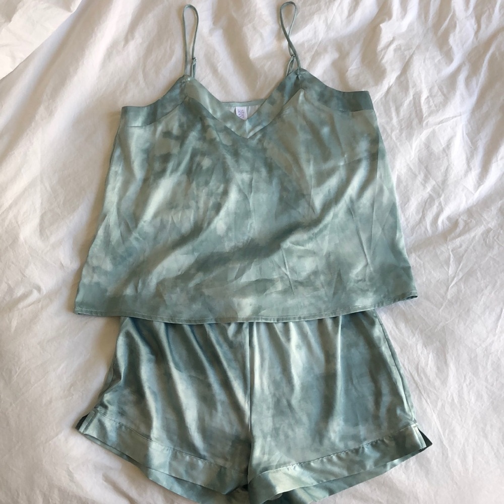 Turquoise Tie-Dye Pajama Set